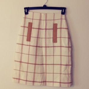 Vintage courreges paris checked  wool skirt